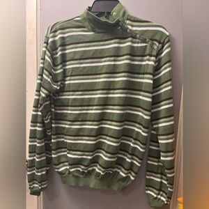 ❤️ 7 for $25! Erika Green and White Striped Turtleneck Sweater
